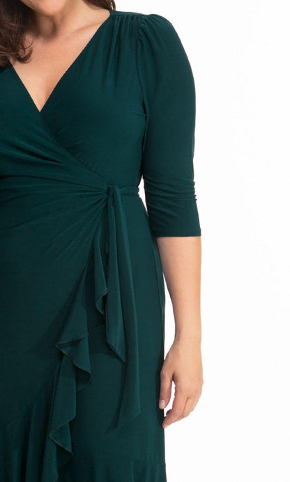 Kiyonna Short Plus Size Wrap Dress - The Dress Outlet Kiyonna