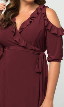 Raspberry Cooler Short Wrap Dress Cocktail for $88.0 – The Dress Outlet