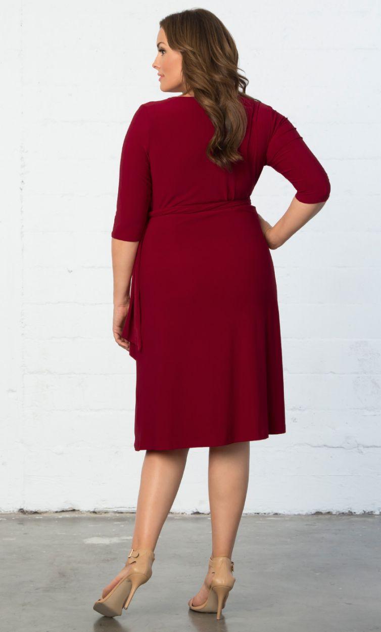 Kiyonna Sweetheart Knit Wrap Short Dress Plus Size - The Dress Outlet Kiyonna