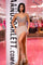 Prom Dresses Long Beaded Fitted Slit Formal Prom Dress Silver/Nude