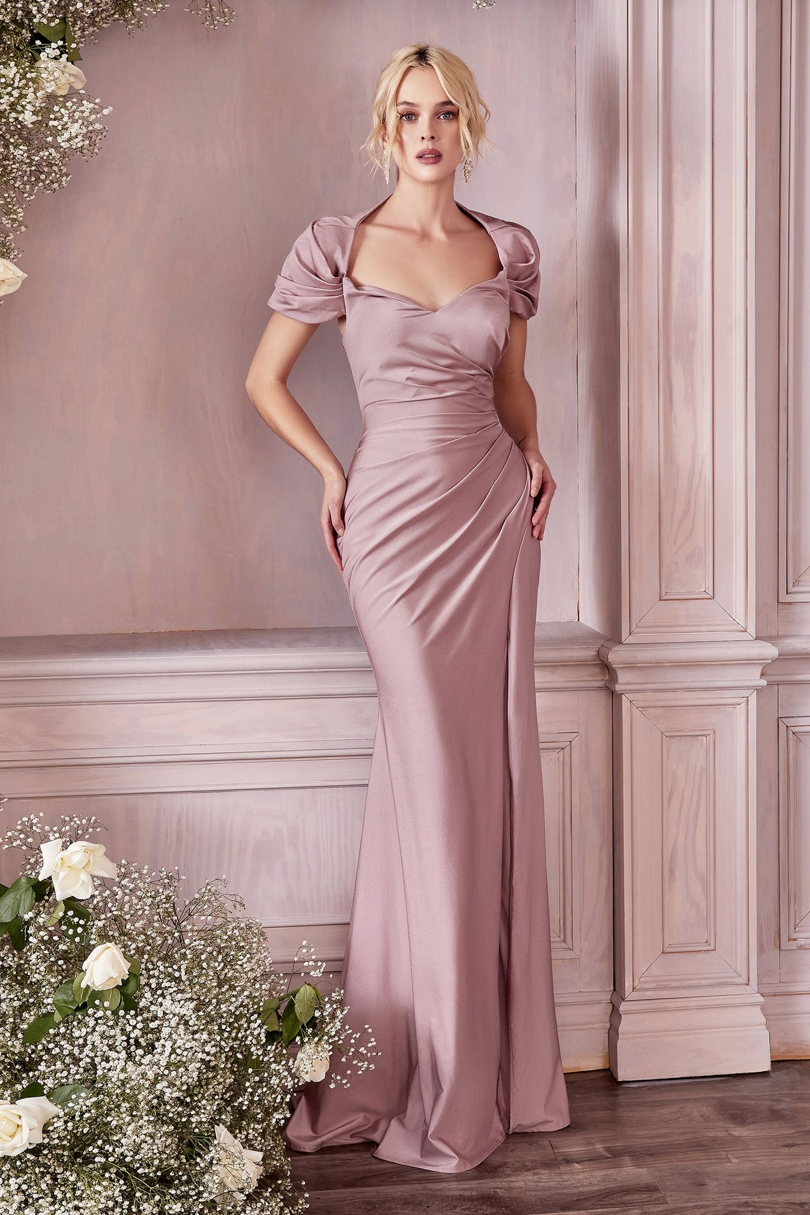 LaDivine KV1061 Long Formal Fitted Dress in Mauve