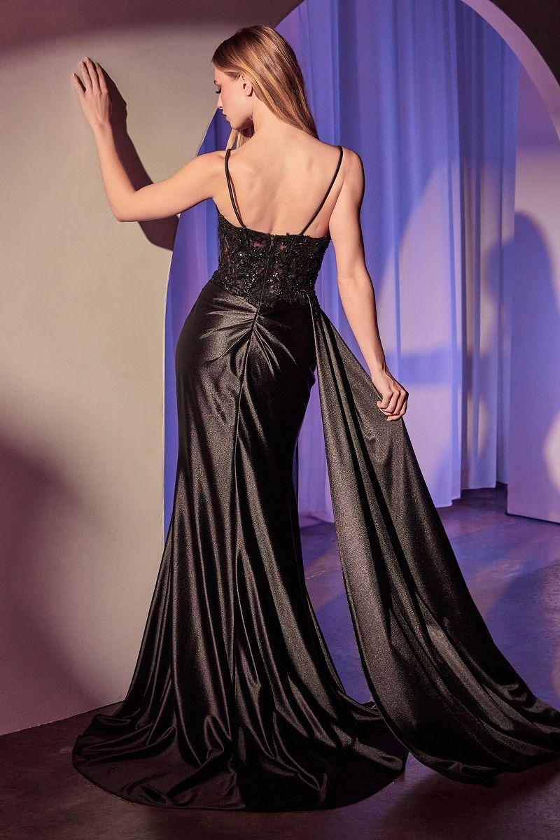 LaDivine KV1117 Formal Long Beaded Applique Prom Dress