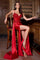 Prom Dresses Formal Long Beaded Applique Prom Dress Red