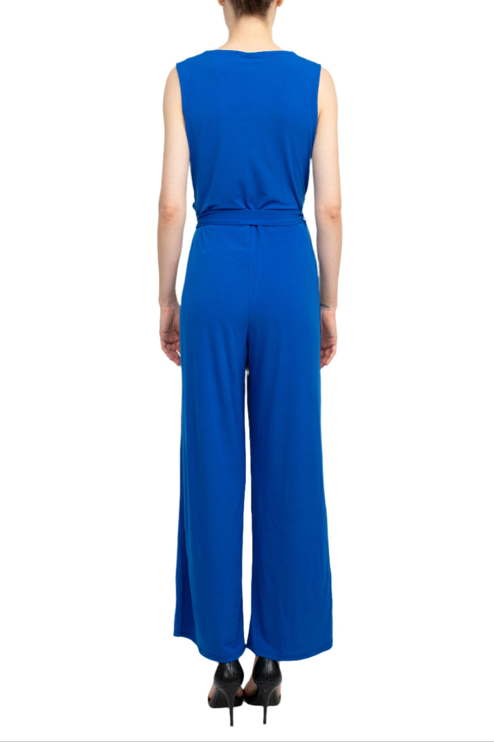 Nina Leonard L9678C Long Formal Tie Waist Jumpsuit