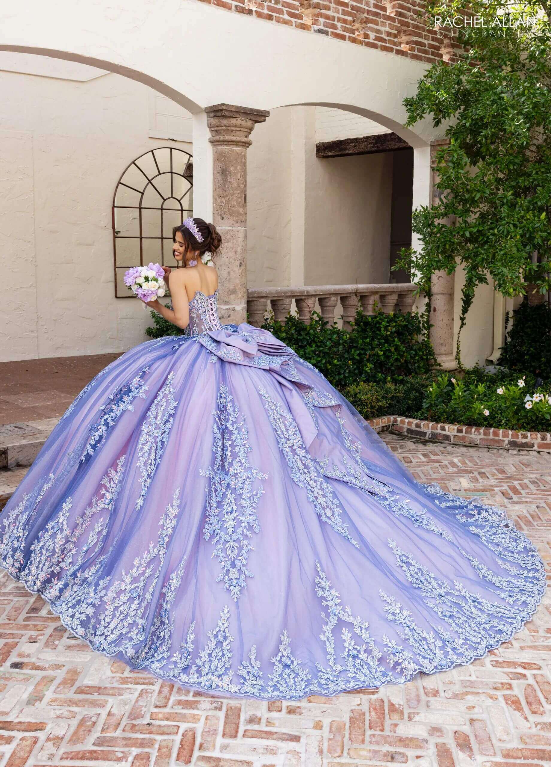 Slate Pink Sweetheart Off the Shoulder Floor Length Glitter Tulle Quinceanera Ball Gown Rachel Allan RQ2240