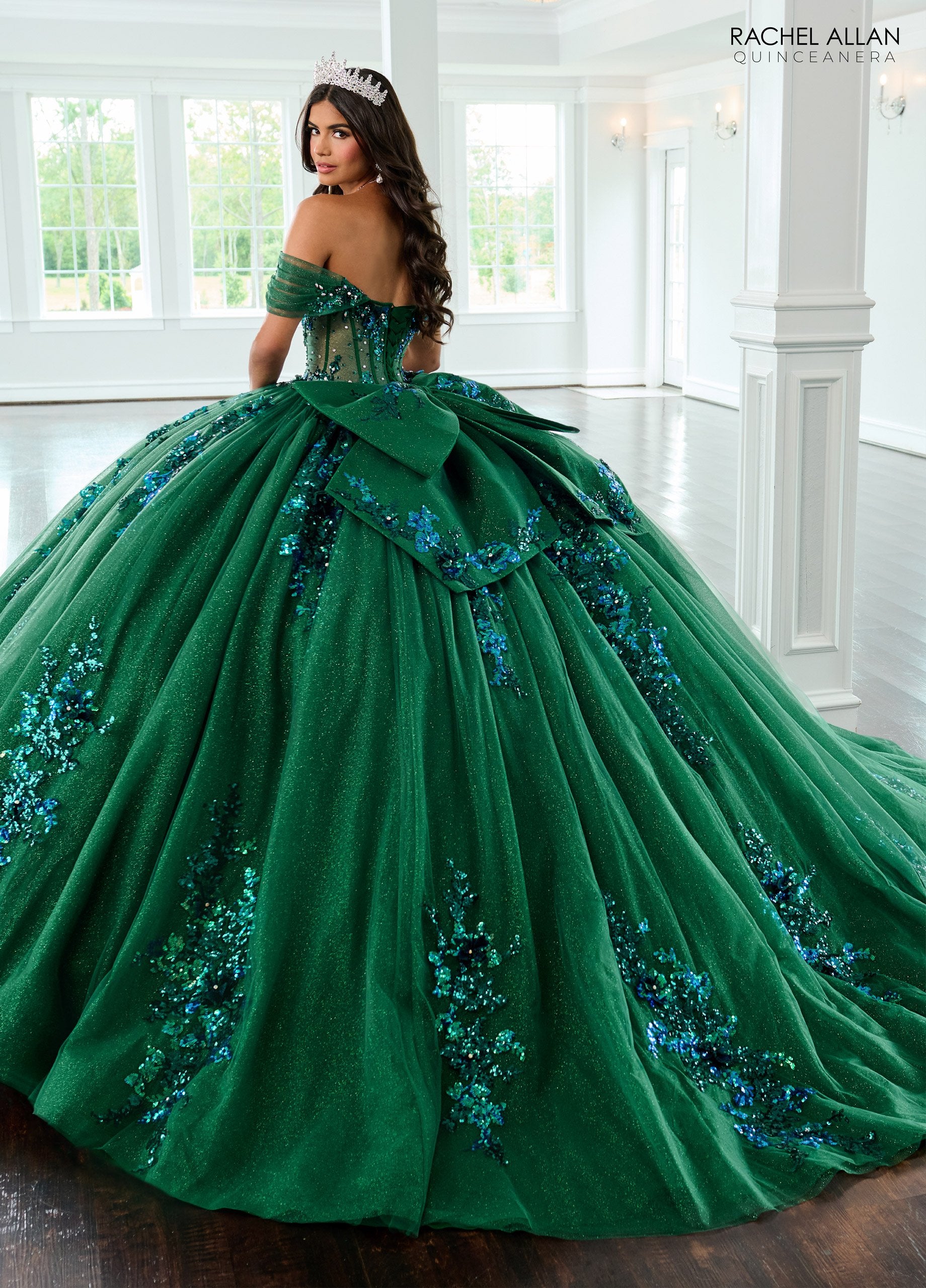 Quinceniera Dresses Long Ball Gown Sequin Quinceanera Dress Emerald