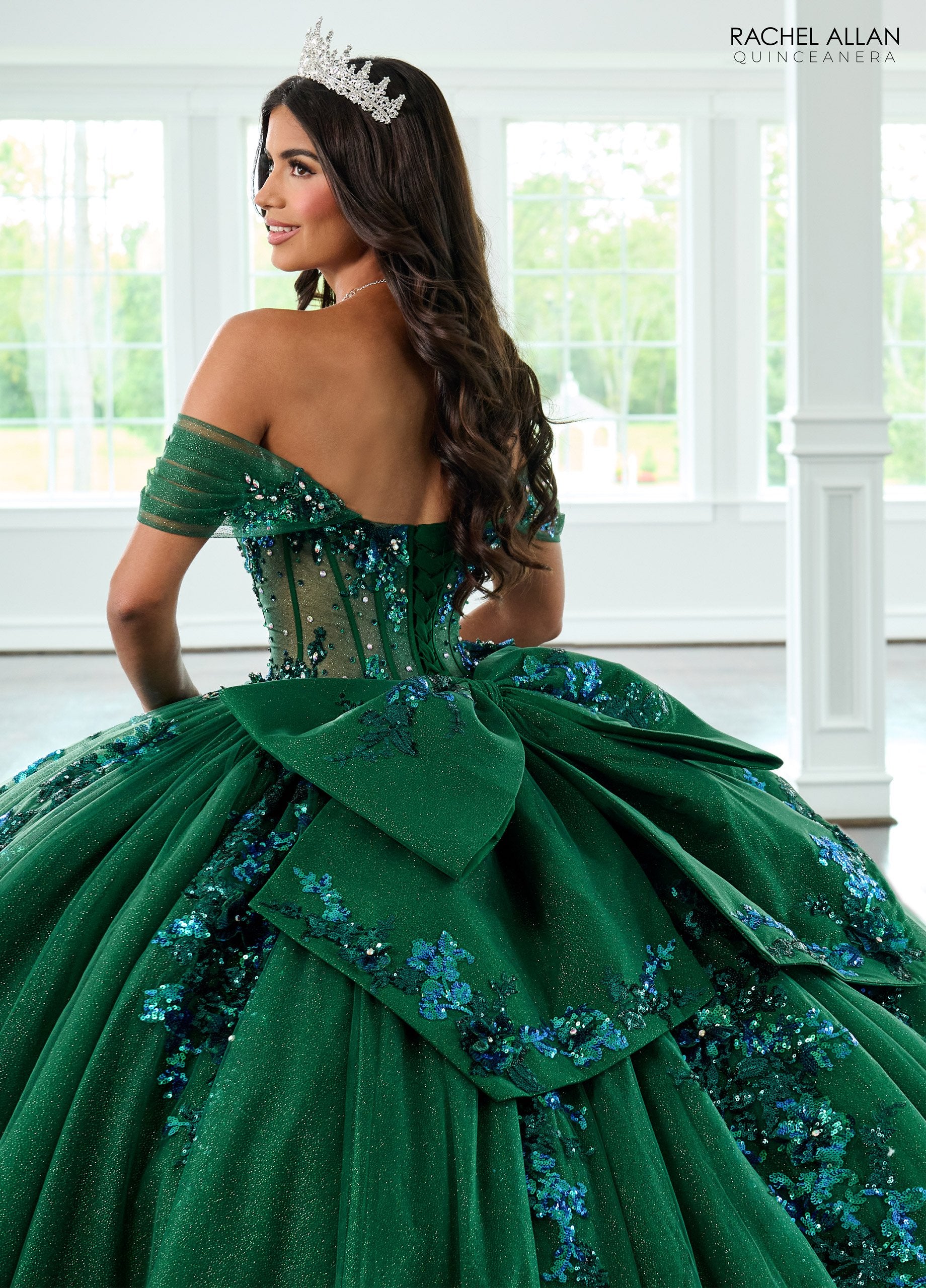 Quinceniera Dresses Long Ball Gown Sequin Quinceanera Dress Emerald