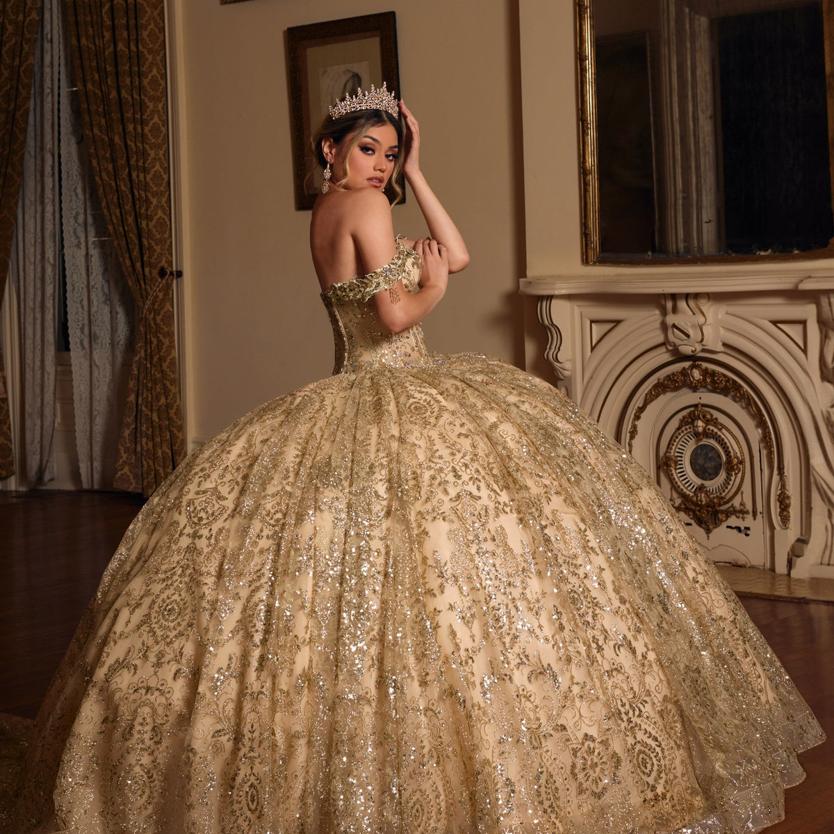 gold dresses for teens Teen Cocktail 2026 overlay skirt for a twirl ready wear Beaded Prom Dress Long, Prom