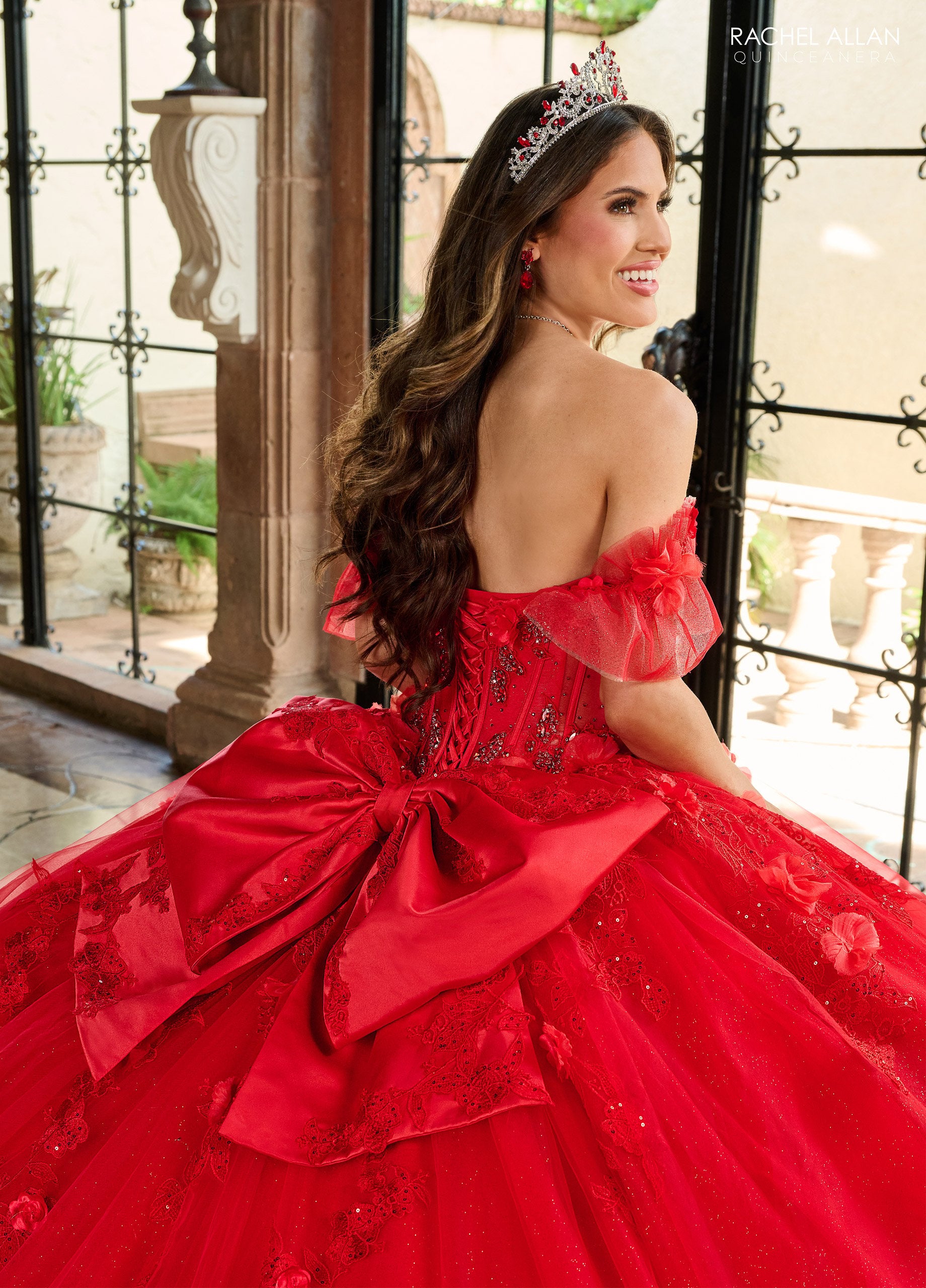 Rachel Allan RQ2220 Sweet 16 Gliiter 3D Long Quinceanera Dress