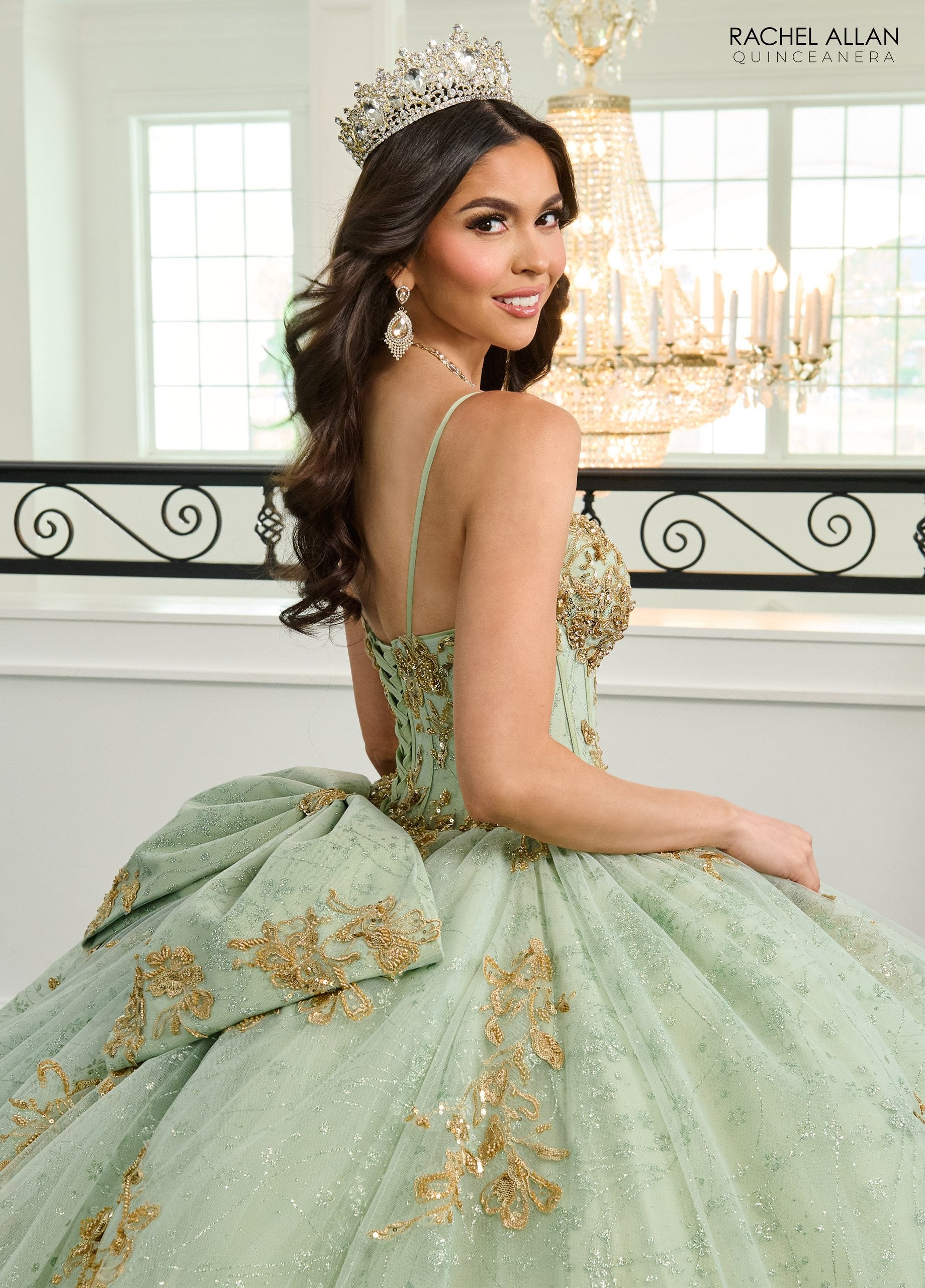 Rachel Allan RQ2221 Ball Gown Long Glitter Quinceanera Dress