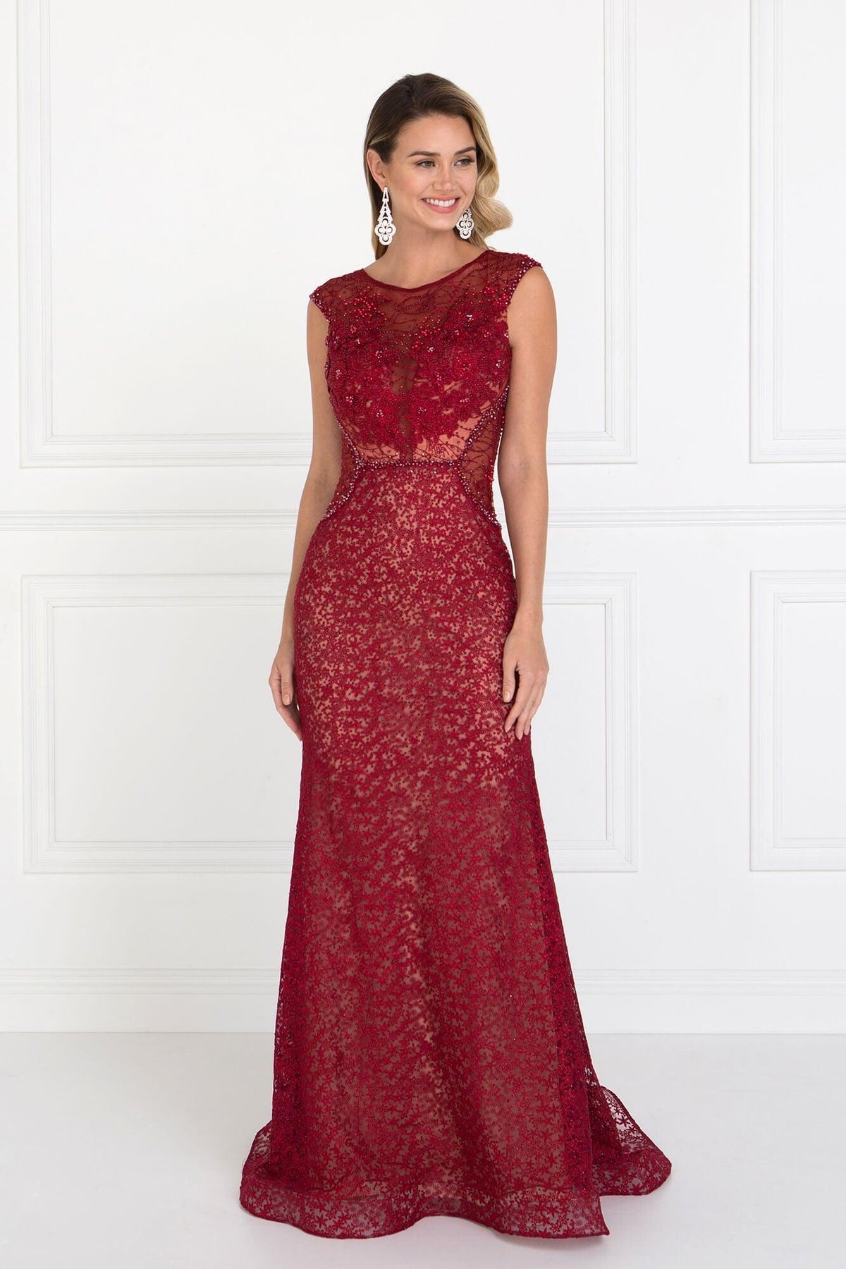 Lace Mermaid Long Prom Dress Formal - The Dress Outlet Elizabeth K
