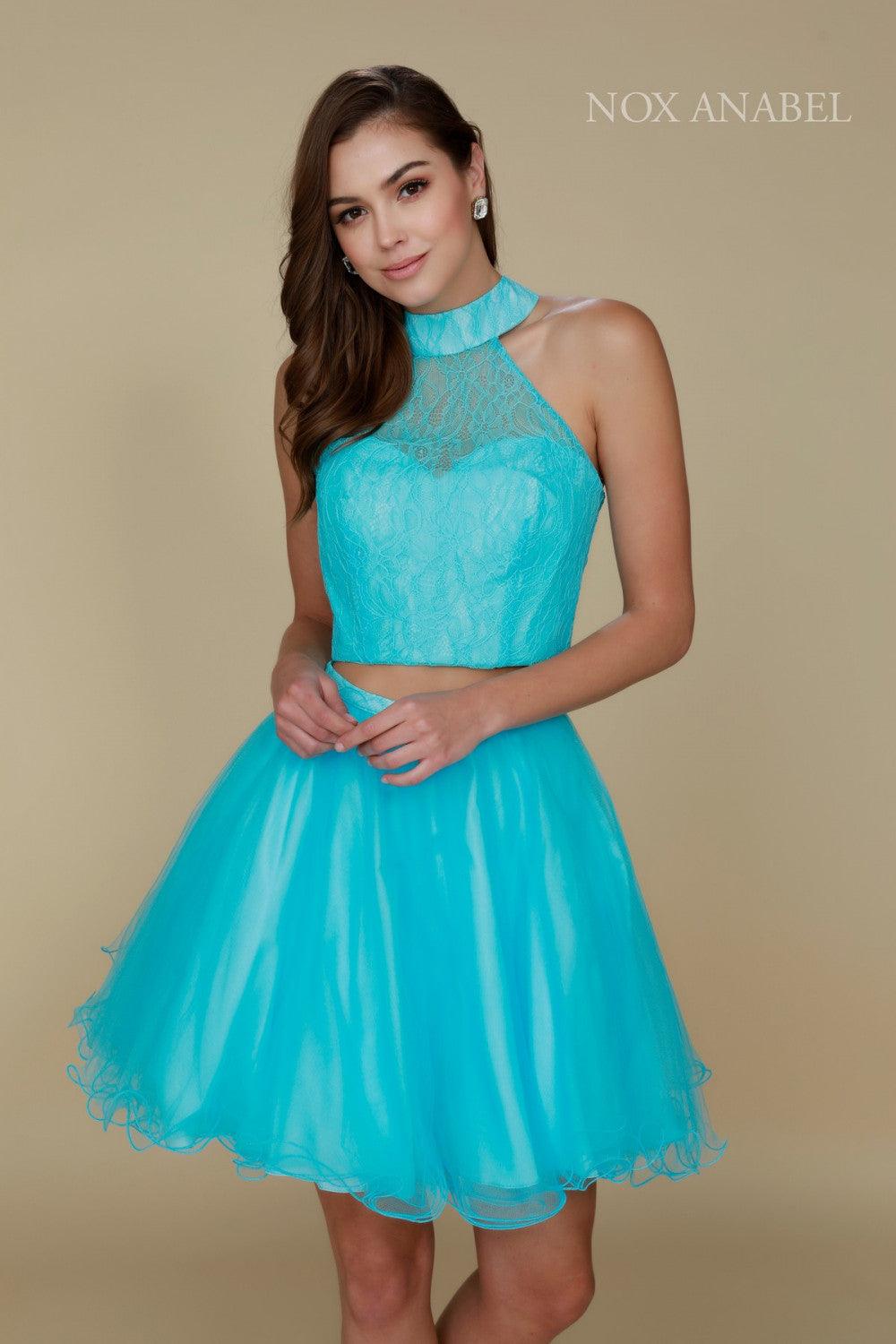 Laced Two Piece Sexy Homecoming Dress