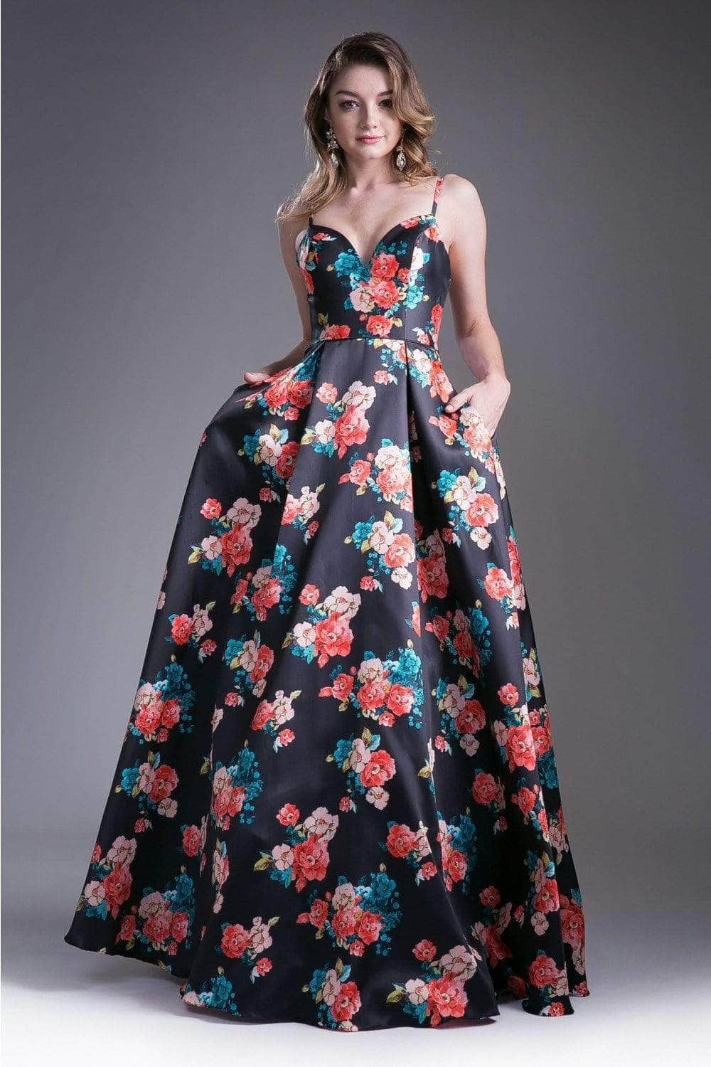 Sweetheart Floor-Length Satin Evening A-Line LaDivine 13103