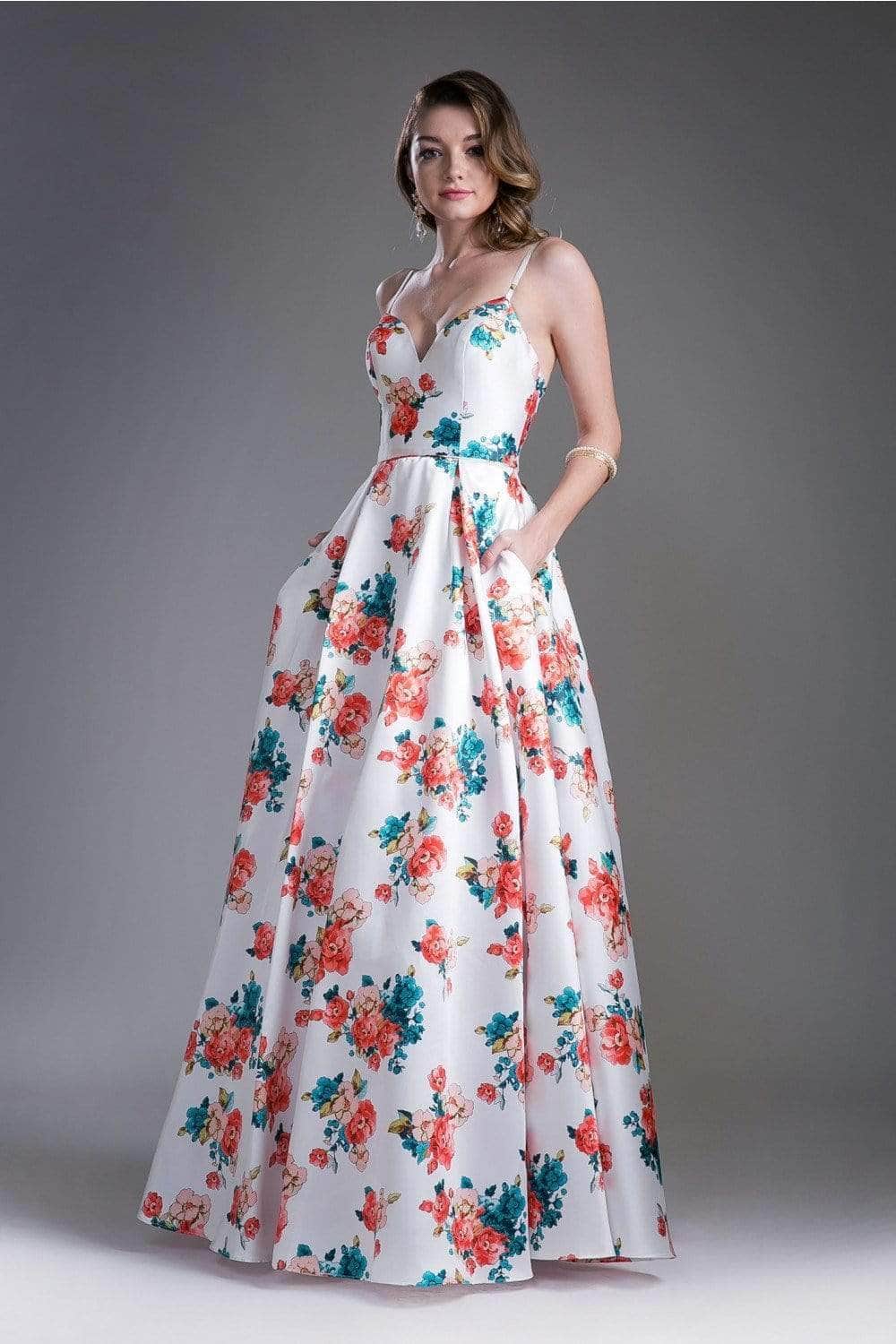 Sweetheart Floor-Length Satin Evening A-Line LaDivine 13103