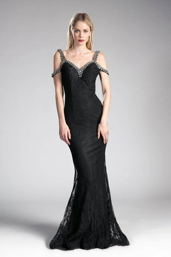 V-Neck Floor-Length Lace Evening Mermaid LaDivine 13112A