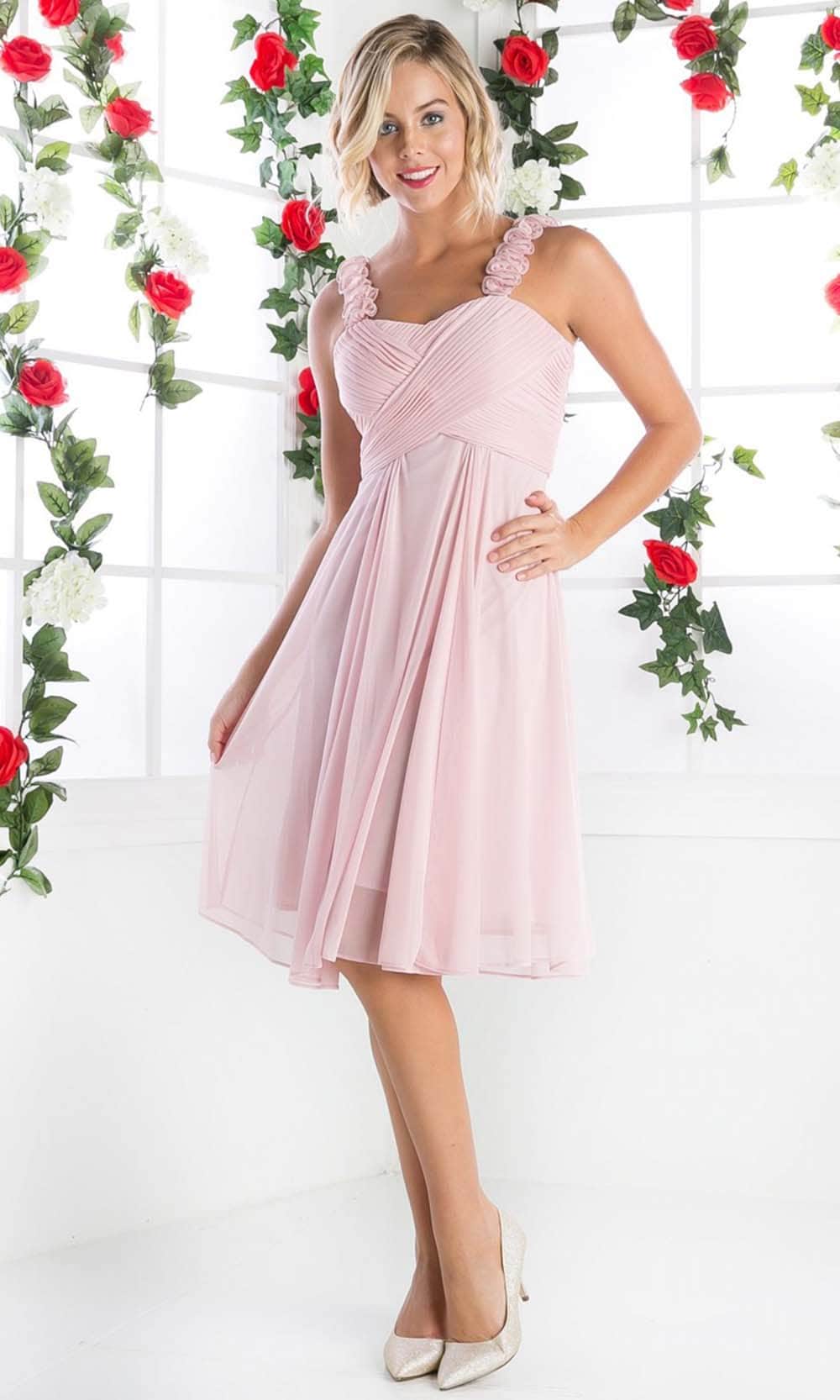 Sweetheart Knee-Length Chiffon Cocktail A-Line LaDivine 3801