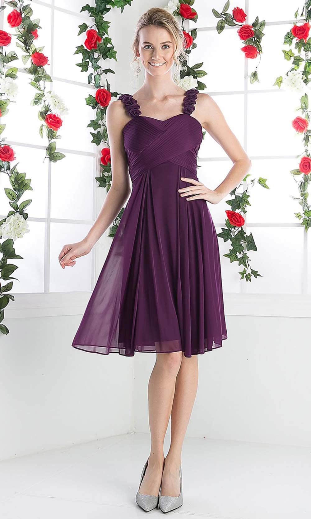 Sweetheart Knee-Length Chiffon Cocktail A-Line LaDivine 3801