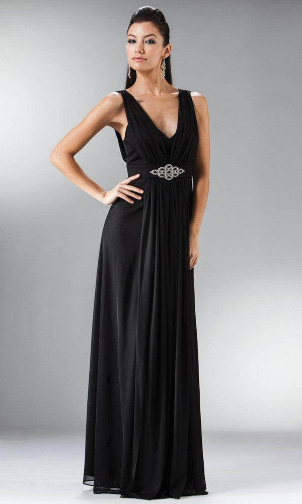 V-Neck Floor-Length Chiffon Evening A-Line LaDivine 3914