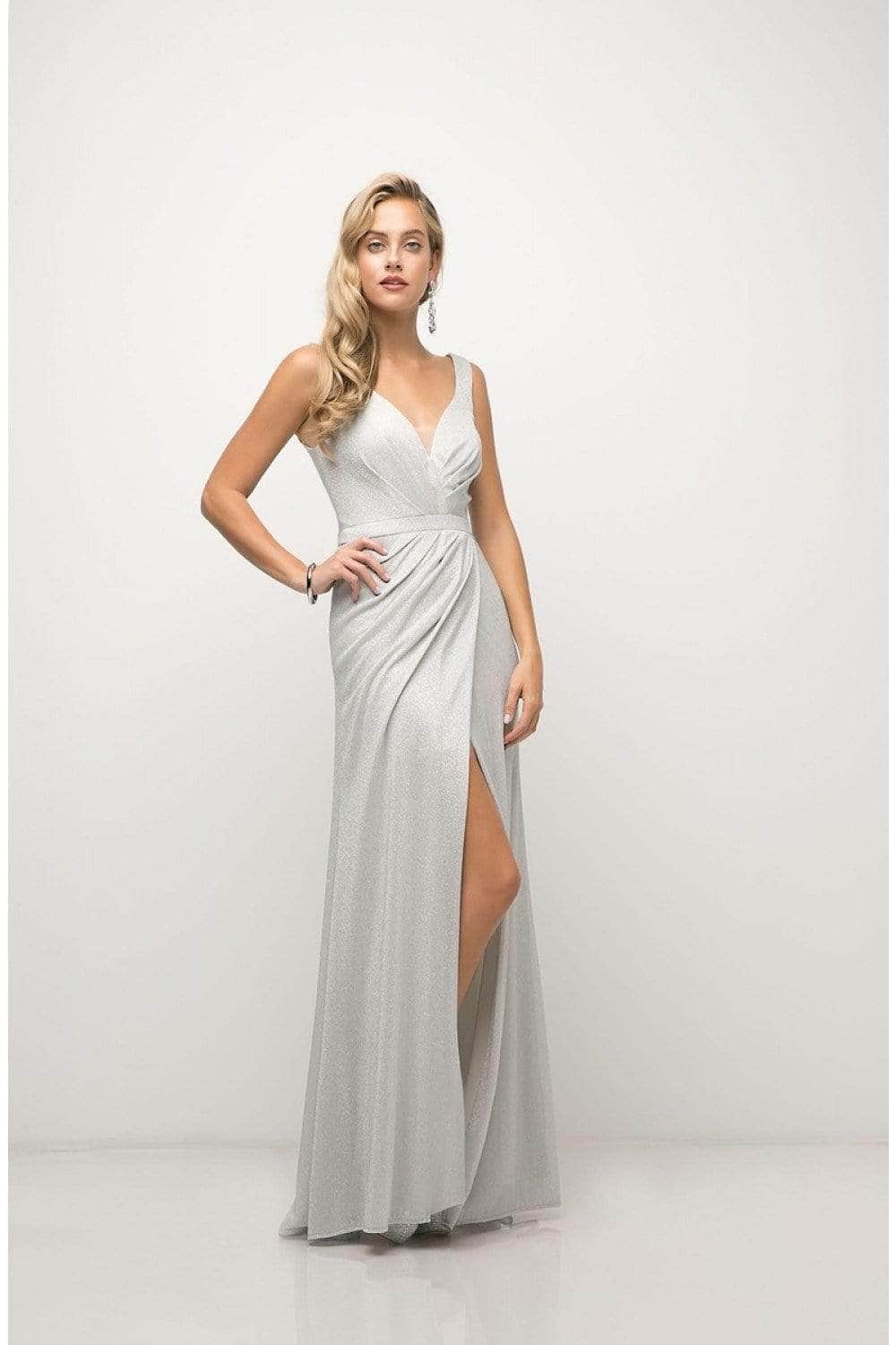 V-Neck Floor-Length Sequin Occasion Fit & Flare LaDivine CH551