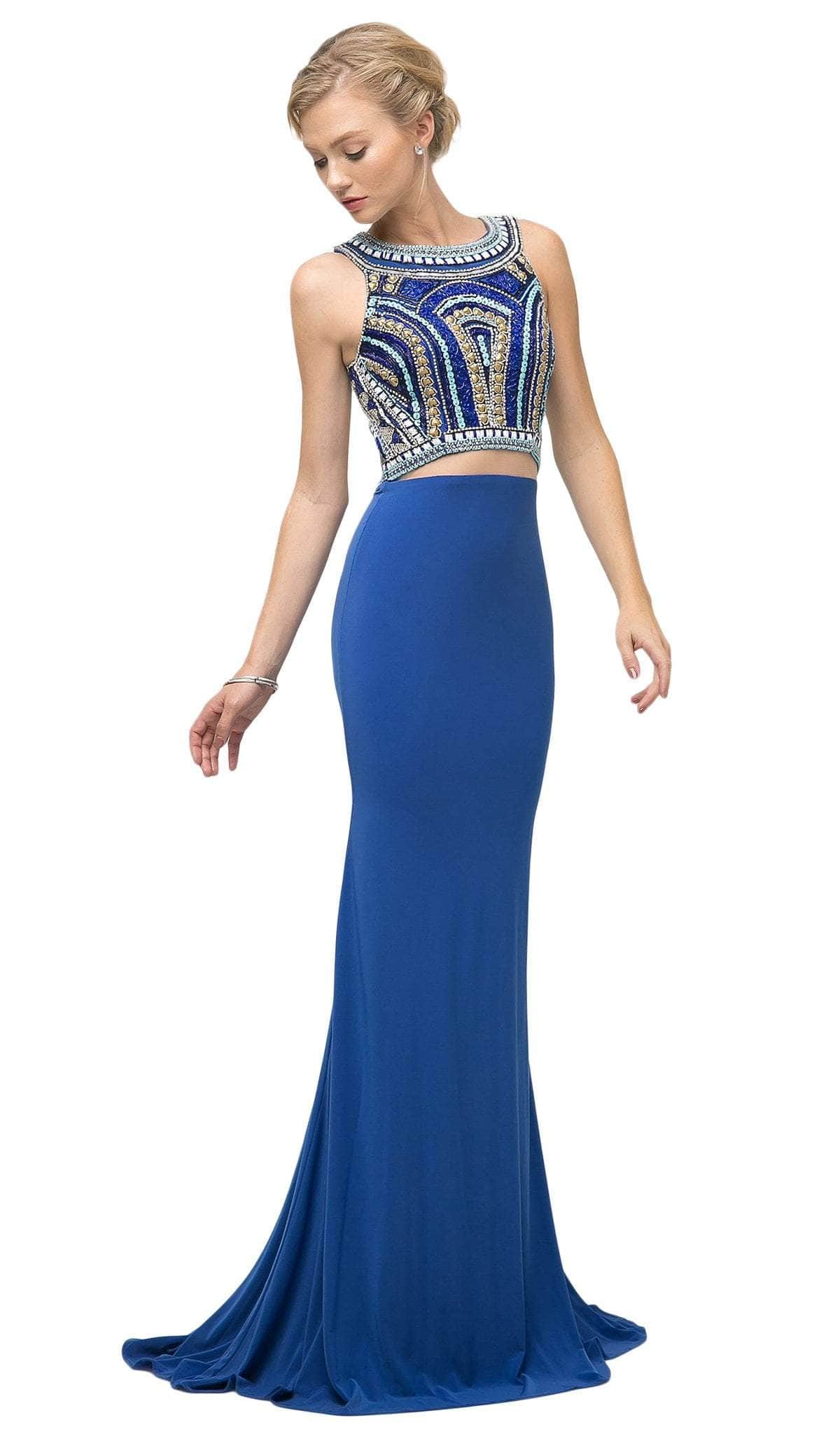 Halter Floor-Length Jersey Occasion Mermaid LaDivine CK39