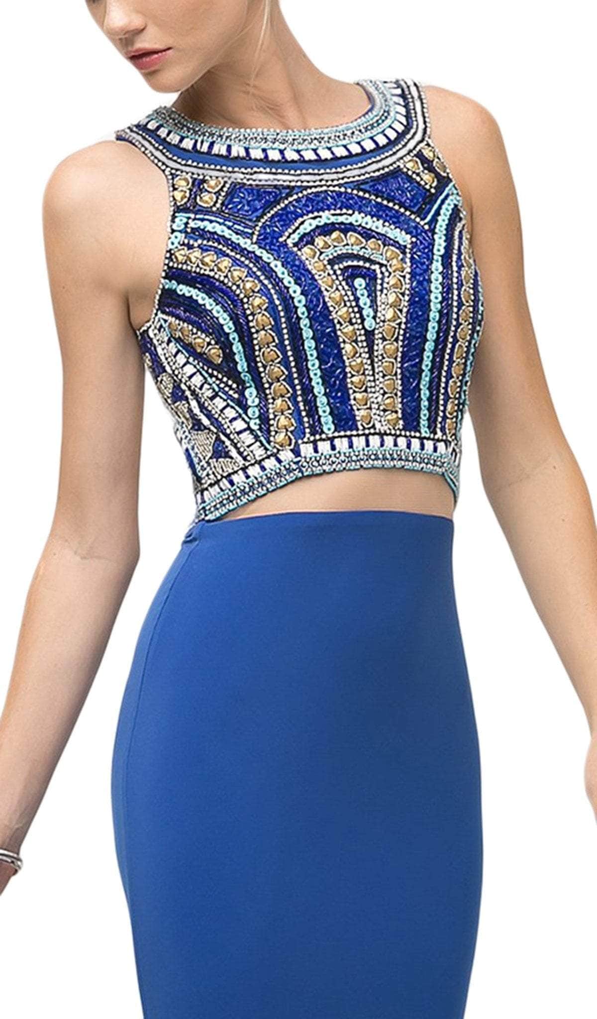 Halter Floor-Length Jersey Occasion Mermaid LaDivine CK39