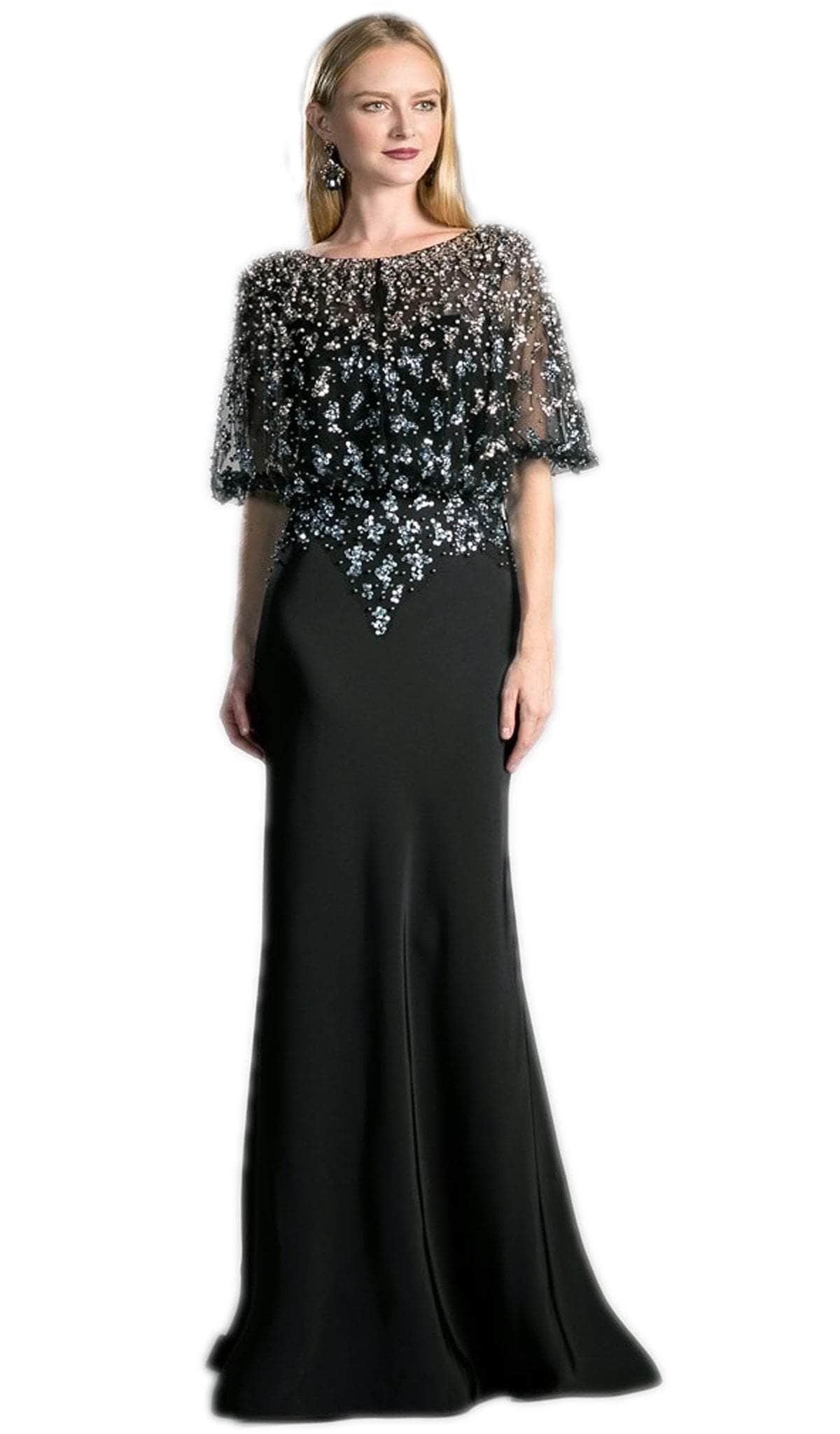 Bateau Floor-Length Sequin Evening Mermaid LaDivine CZ0013