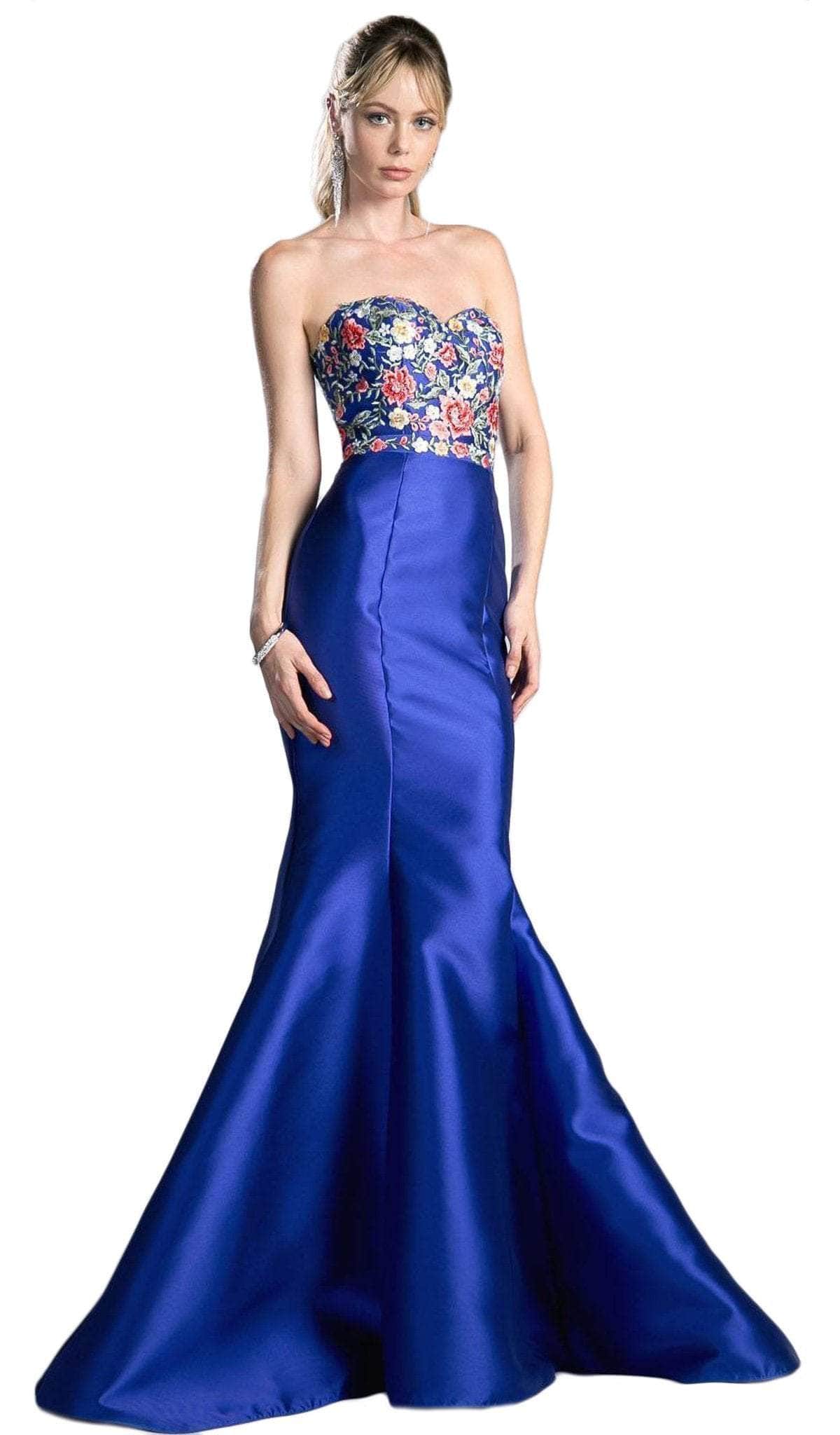 Strapless Curved Neck Floor-Length Satin Prom Mermaid LaDivine HW06