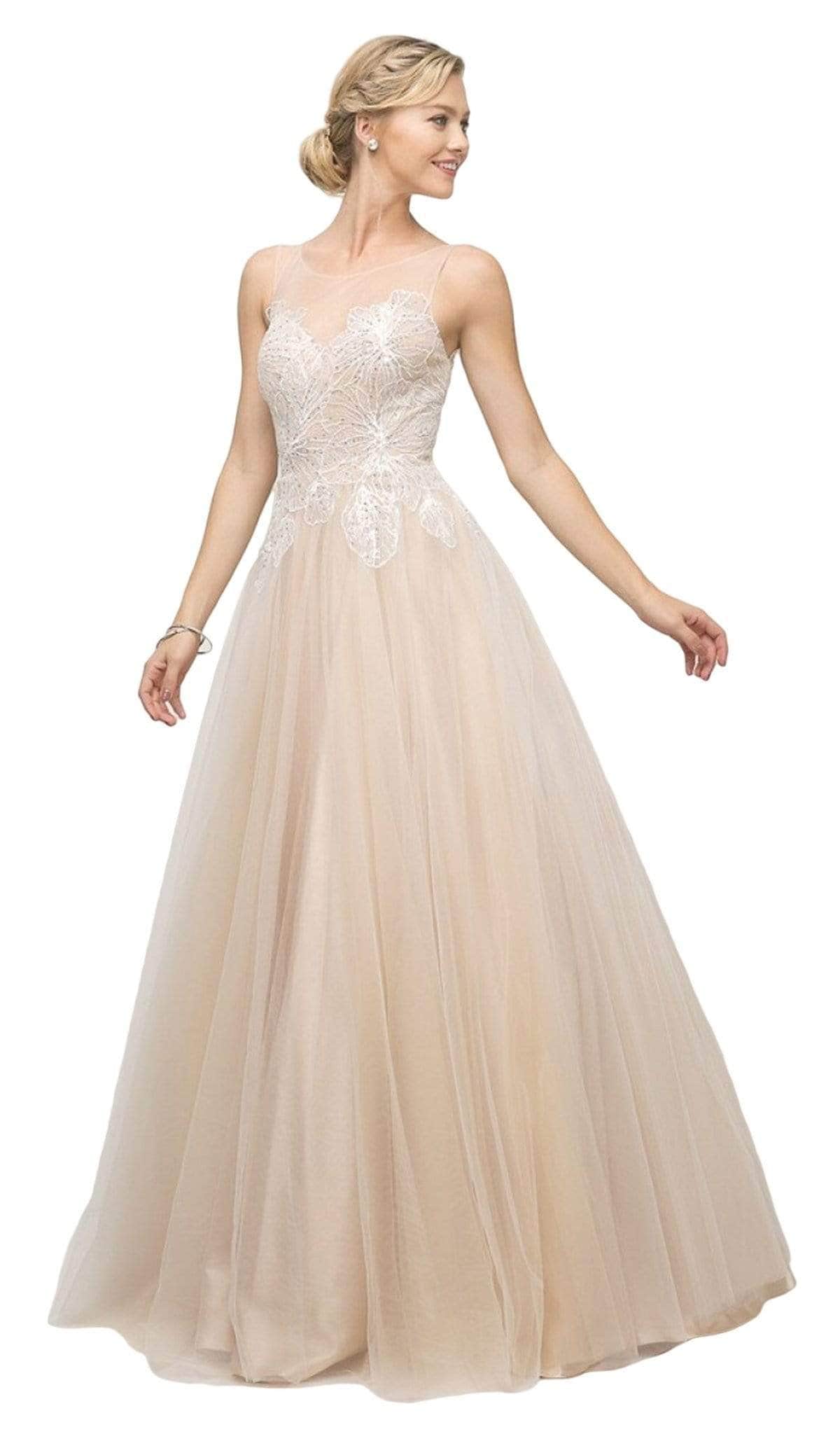 Illusion Floor-Length Tulle Occasion Ball Gown LaDivine UE009