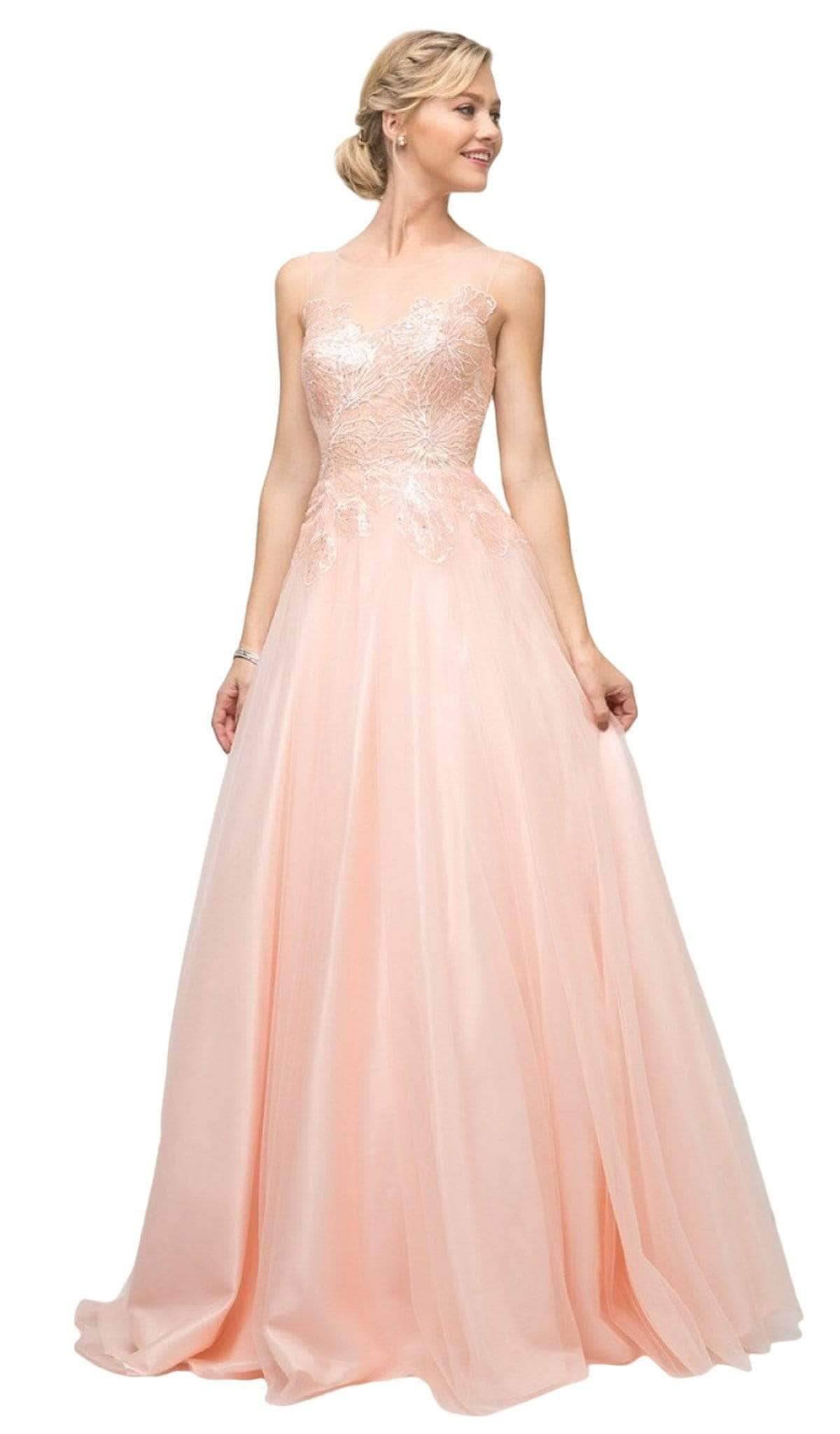 Illusion Floor-Length Tulle Occasion Ball Gown LaDivine UE009