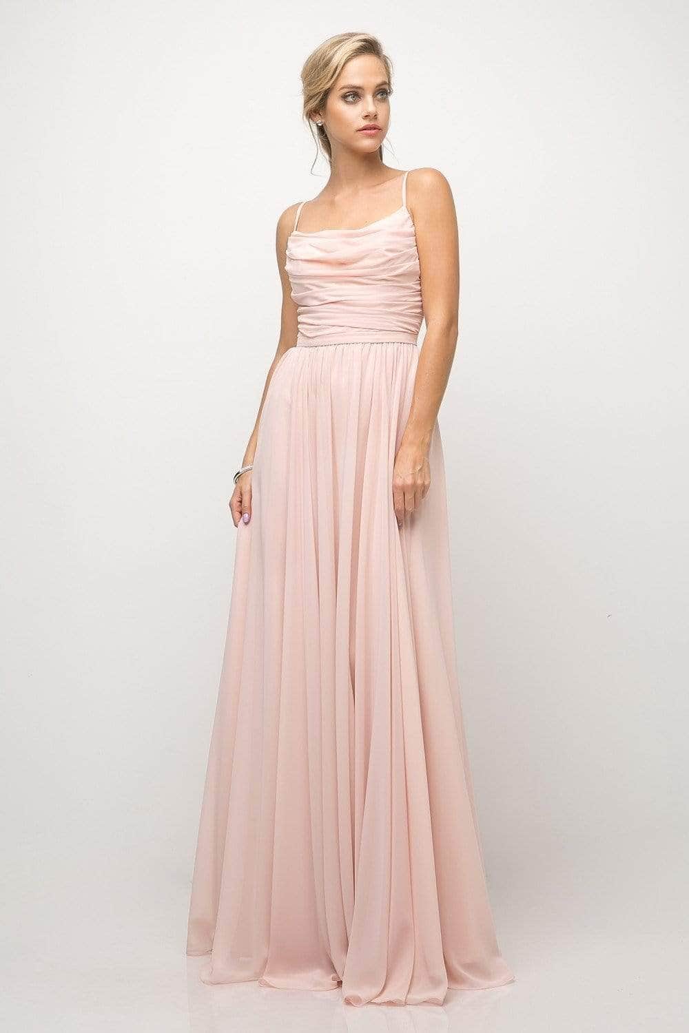Cowl Floor-Length Chiffon Occasion A-Line LaDivine UR136