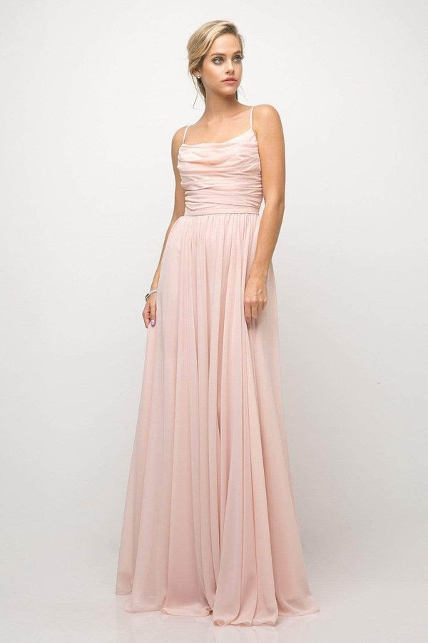 Cowl Floor-Length Chiffon Prom A-Line LaDivine UR136