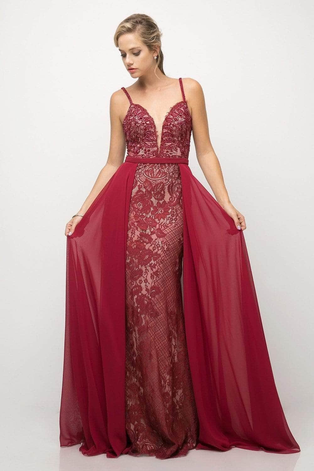V-Neck Floor-Length Chiffon Prom Fit & Flare LaDivine UT254