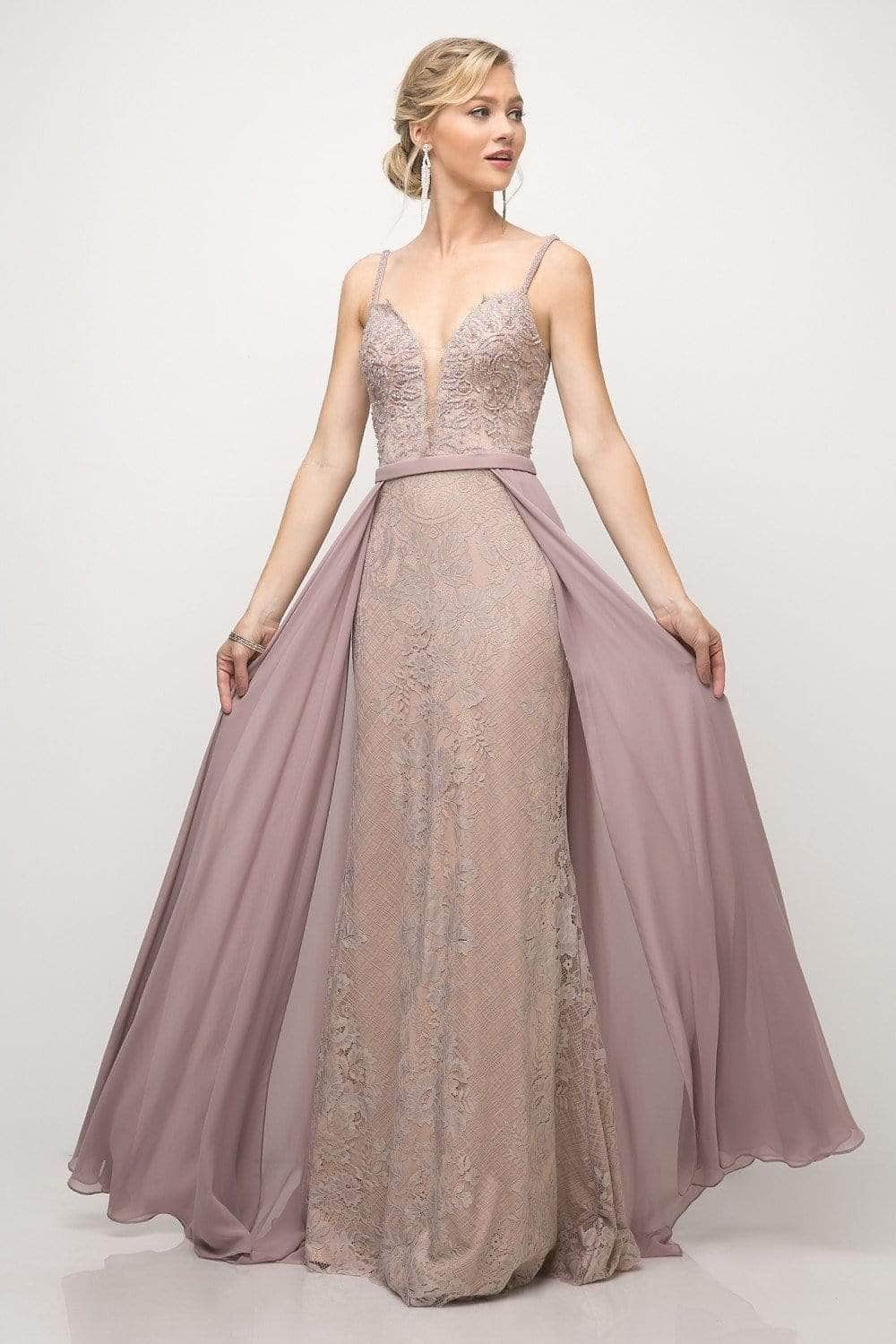 V-Neck Floor-Length Chiffon Prom Fit & Flare LaDivine UT254