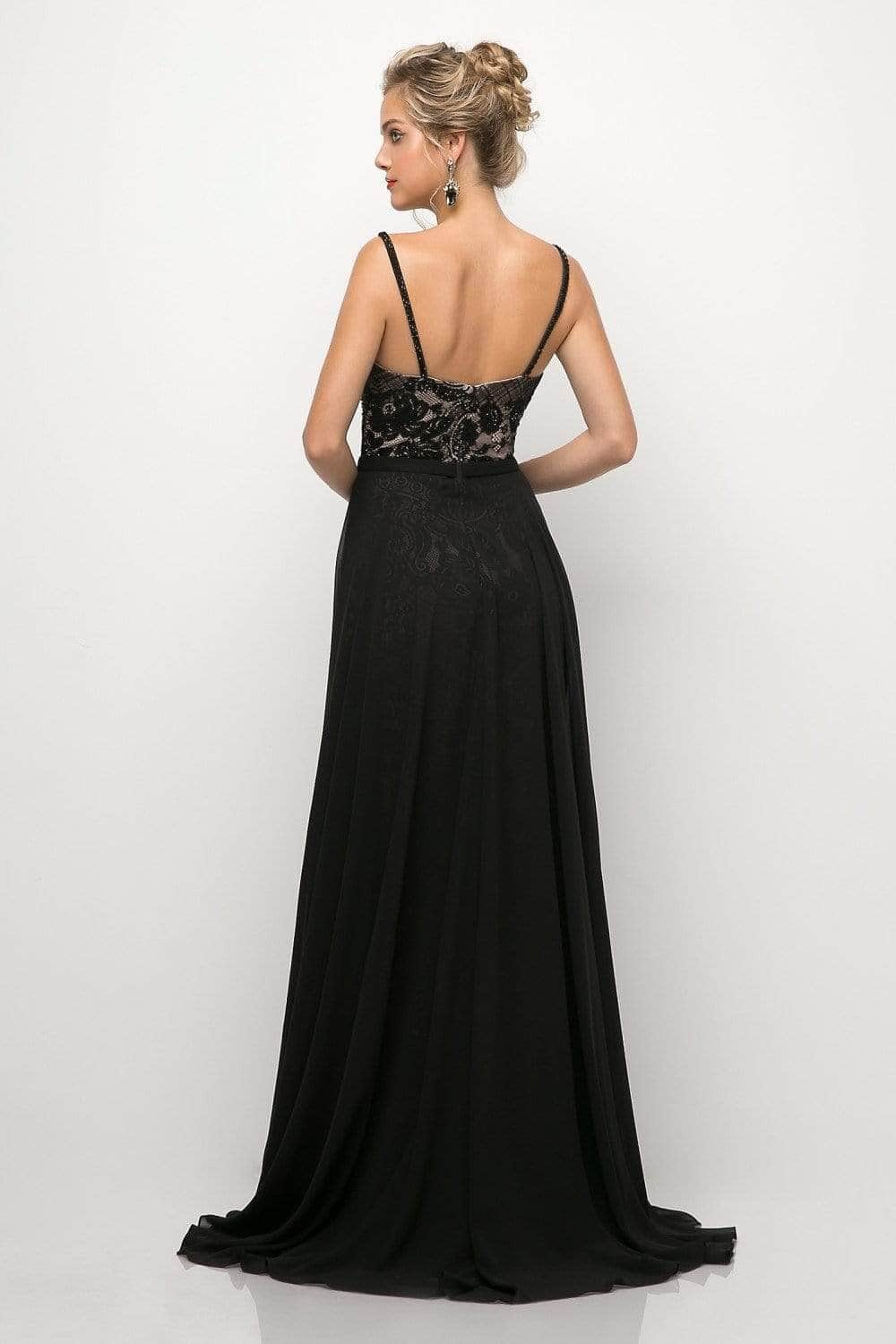V-Neck Floor-Length Chiffon Prom Fit & Flare LaDivine UT254