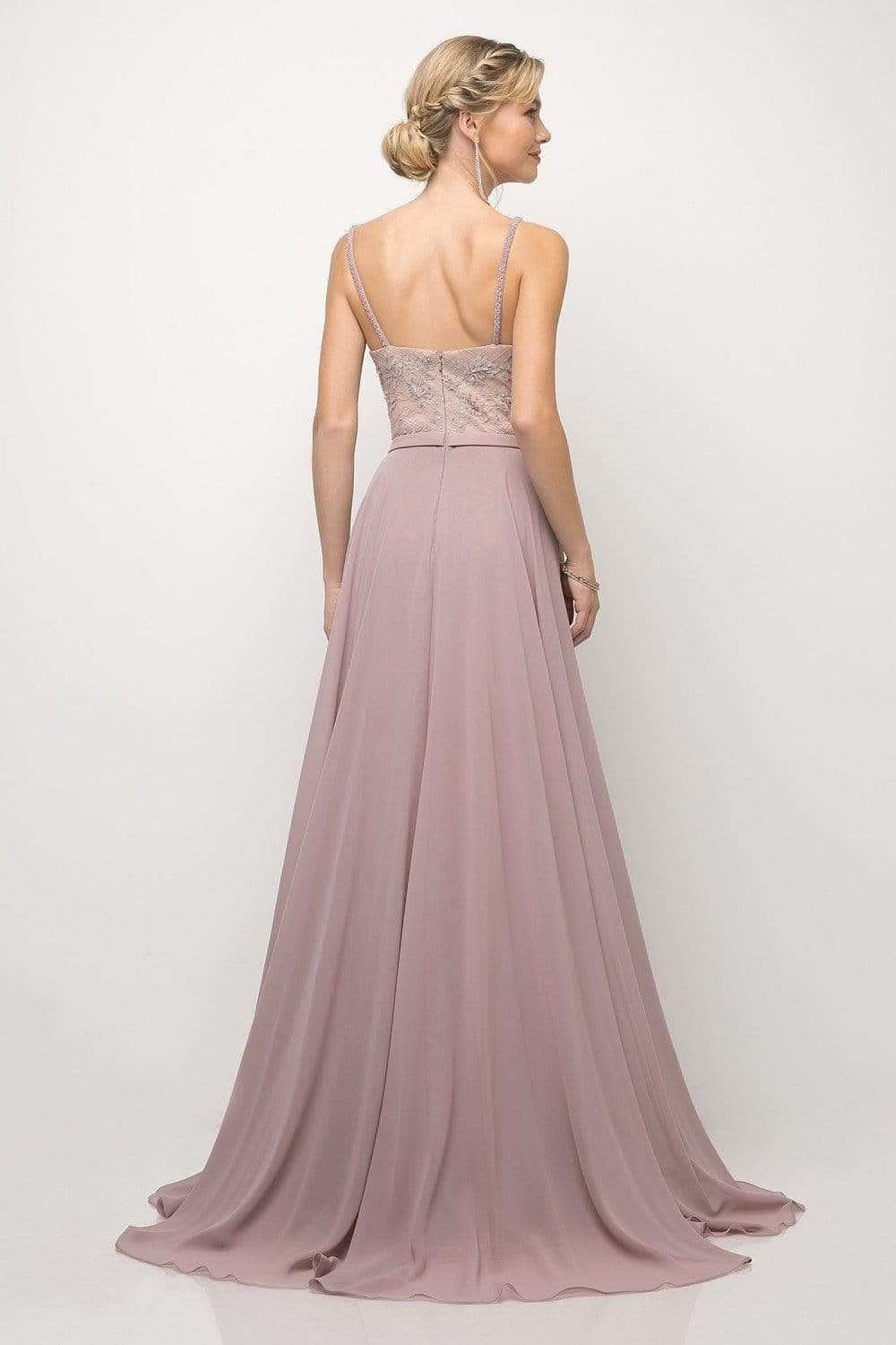 V-Neck Floor-Length Chiffon Prom Fit & Flare LaDivine UT254
