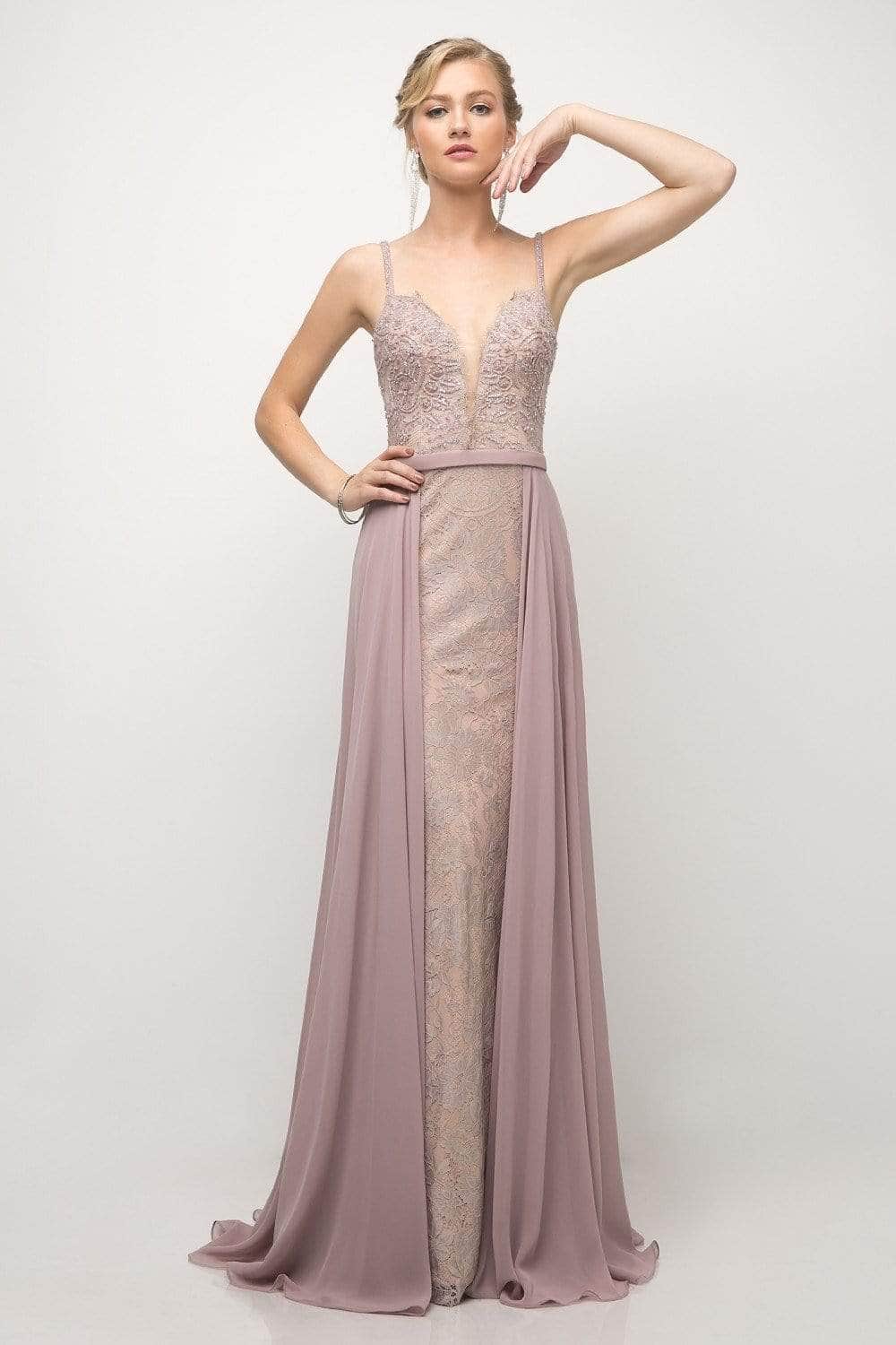 V-Neck Floor-Length Chiffon Prom Fit & Flare LaDivine UT254