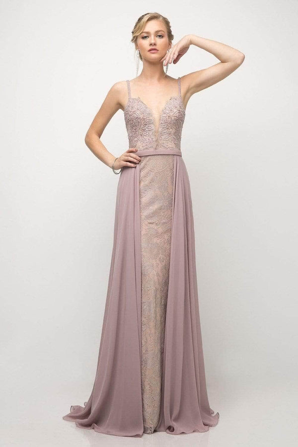 V-Neck Floor-Length Chiffon Prom Fit & Flare LaDivine UT254