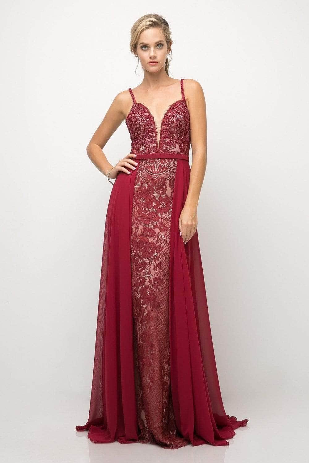 V-Neck Floor-Length Chiffon Prom Fit & Flare LaDivine UT254