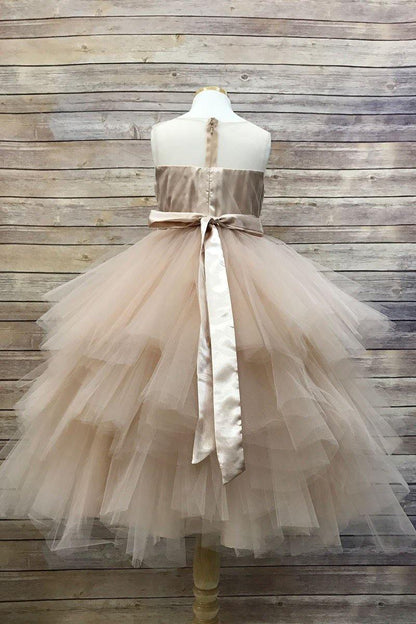 Layered Flower Girl Dress Sleeveless - The Dress Outlet Petite Adele