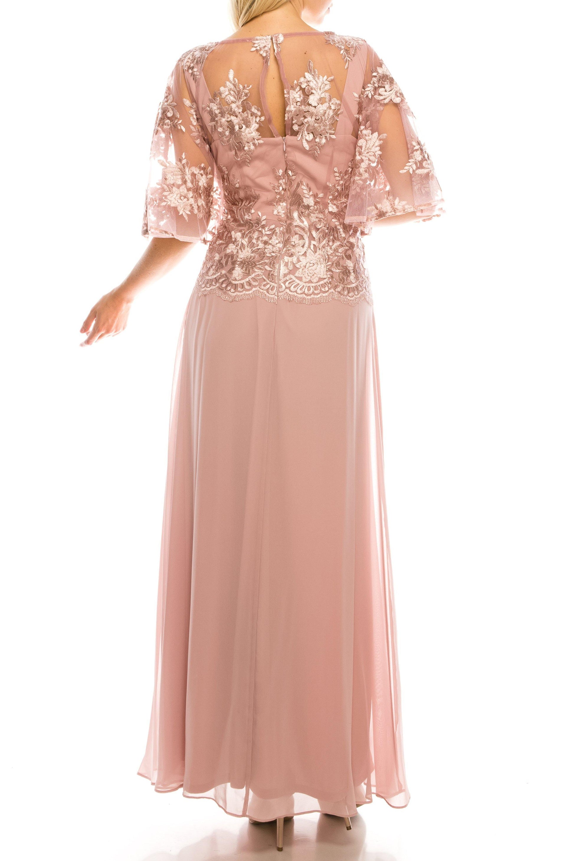 Le Bos Rose Long Formal Mother of the Bride Dress