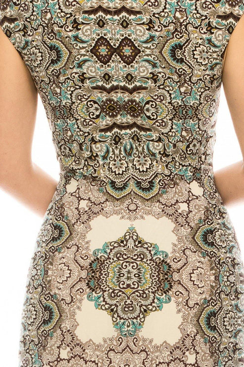 Vanilla Cream Coffee London Times Empire Waist Midi Dress for $64.99 ...