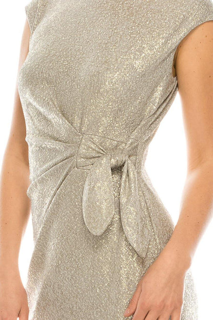 London Times Metallic Sheath Short Dress - The Dress Outlet