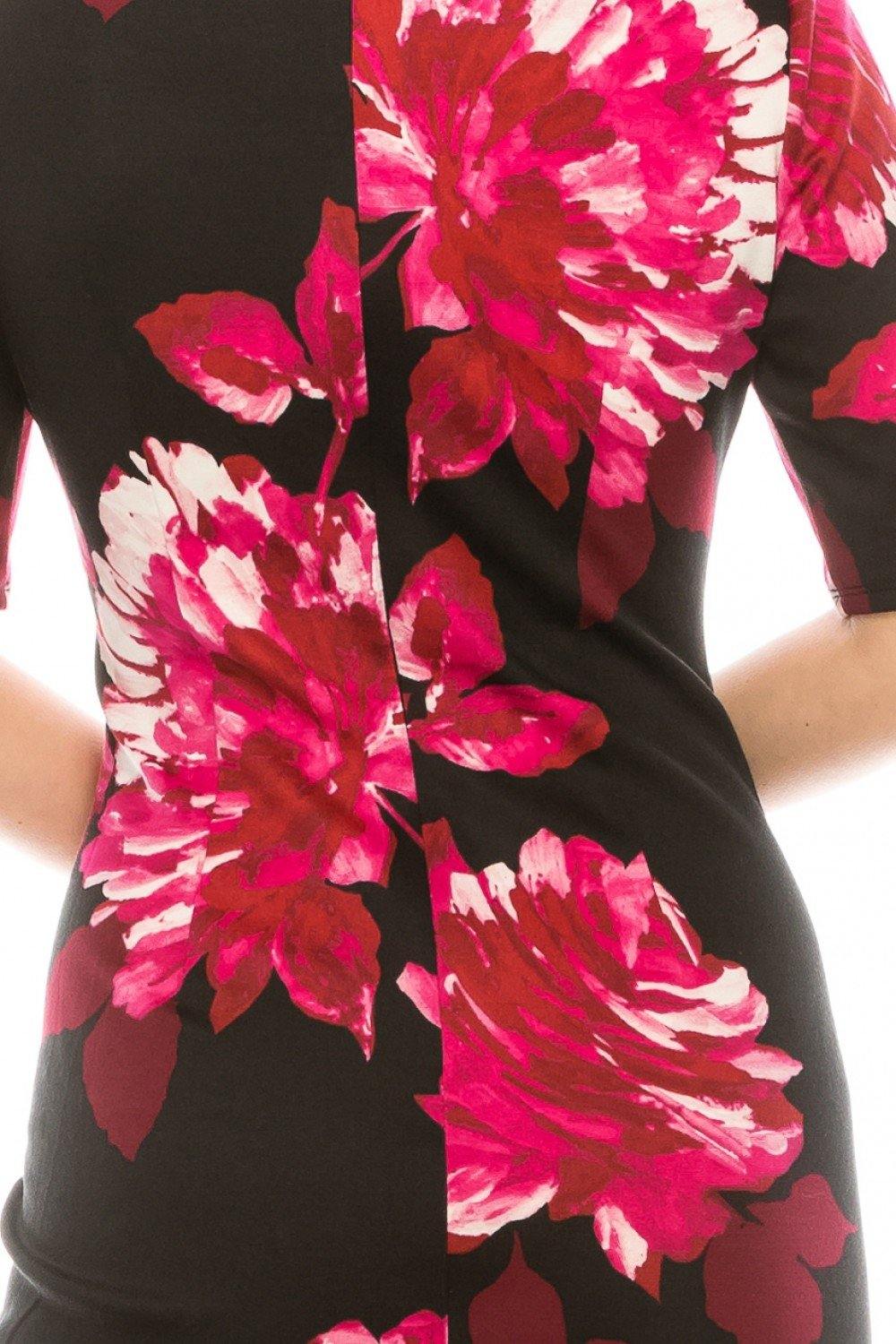 London Times Painted Floral Printed Sheath Dress
