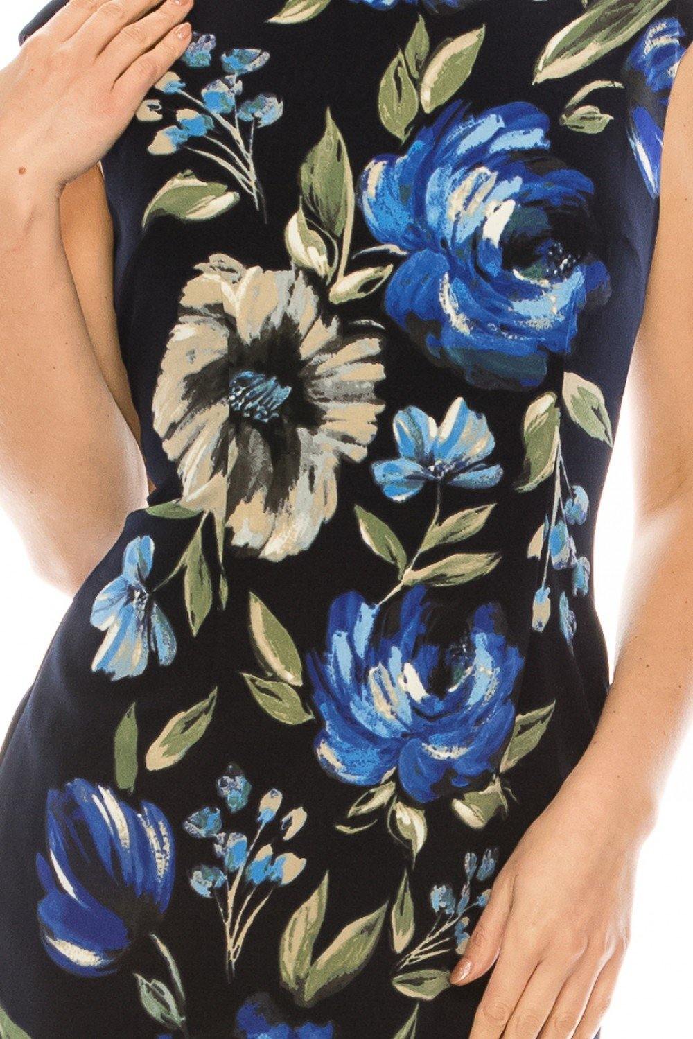 London Times Painted Floral Printed Sheath Dress