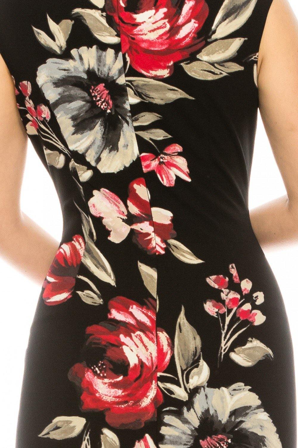 London Times Painted Floral Printed Sheath Dress