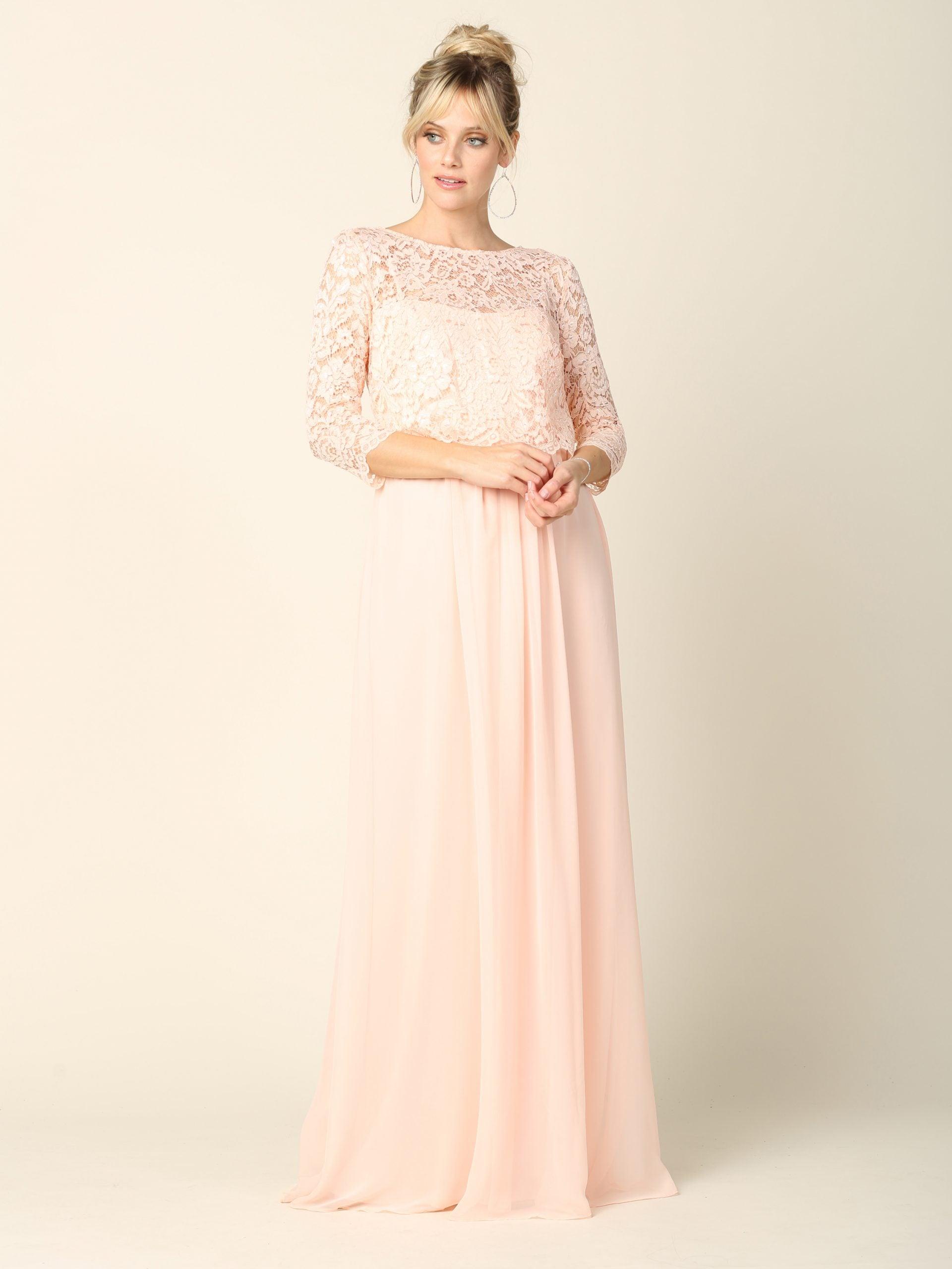 Crew/High-Neck Floor-Length Chiffon Occasion A-Line Eva Fashion 3399