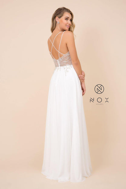 Long A-Line Wedding Dress Bridal - The Dress Outlet Nox Anabel