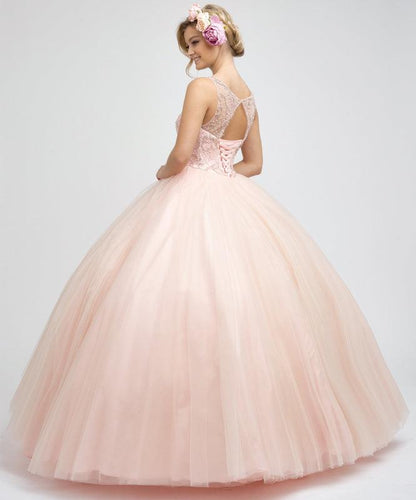 Long Ball Gown Beaded Quinceanera Dress - The Dress Outlet