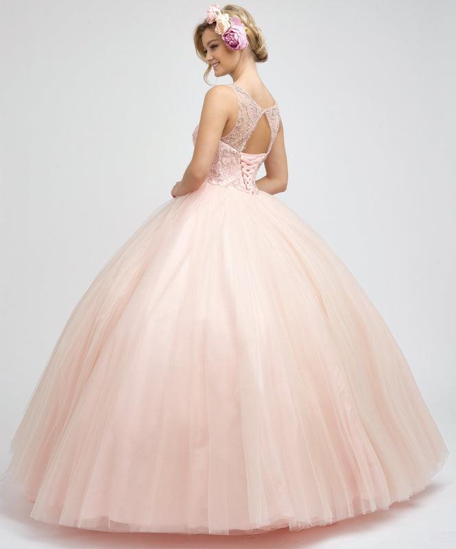 Long Ball Gown Beaded Quinceanera Dress