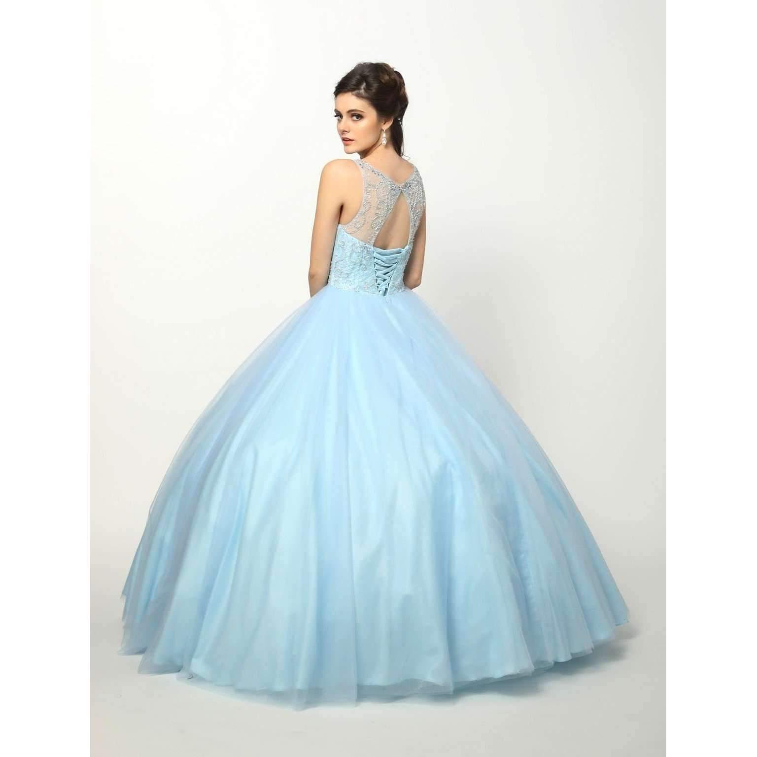Long Ball Gown Beaded Quinceanera Dress